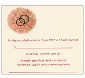 Card de confirmare buchet de trandafiri cu verighete
